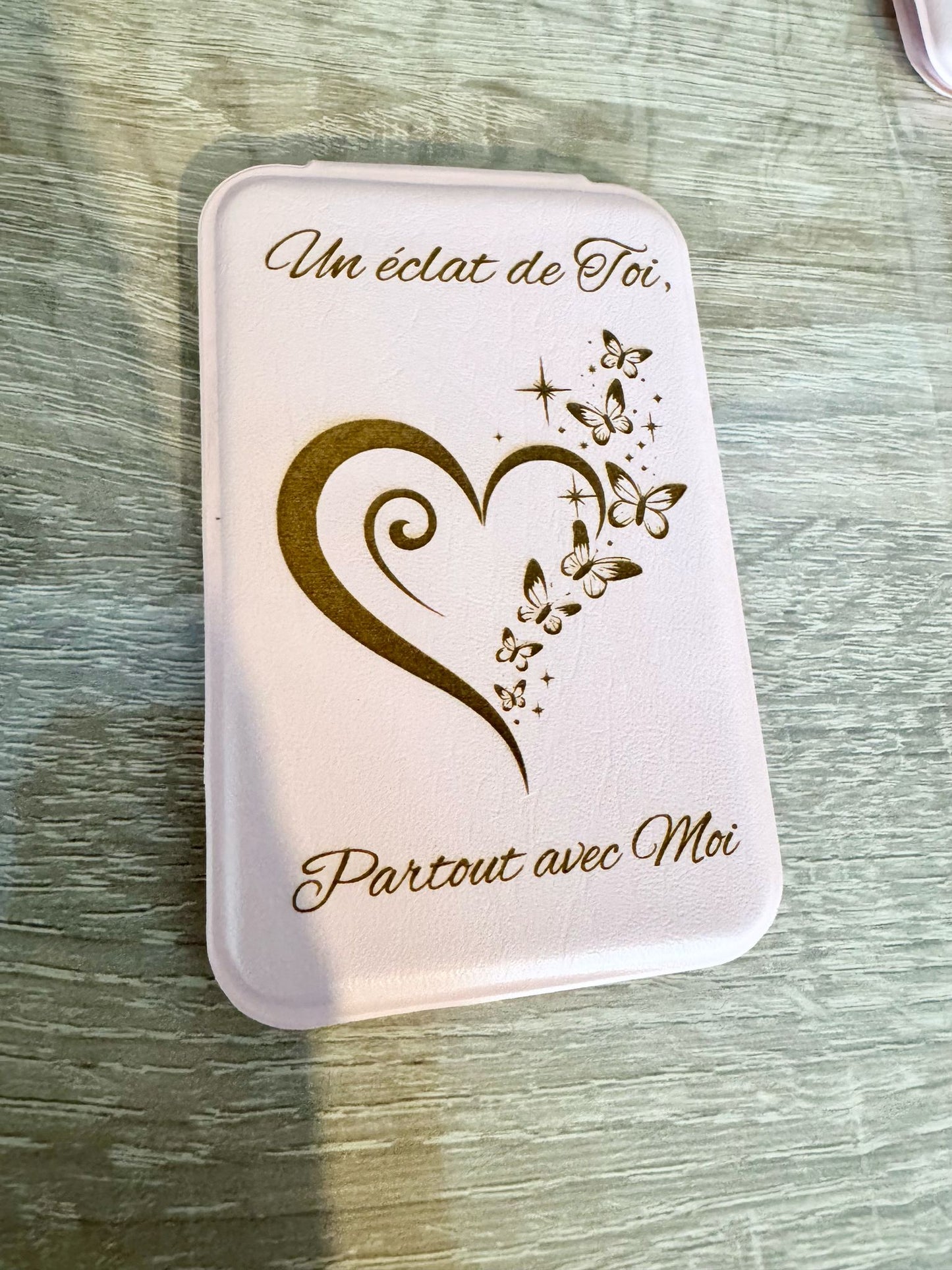 Miroir de Poche Rose – Pliable, Portable & Personnalisé