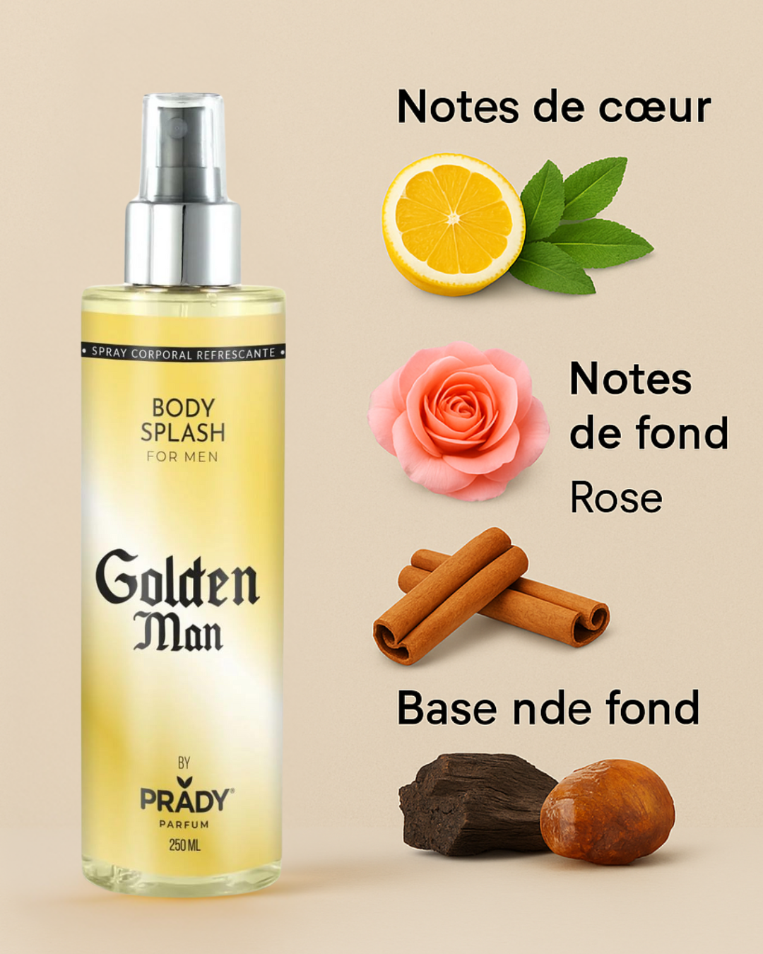 Brume Corporelle Prady - Golden Man inspiration One million