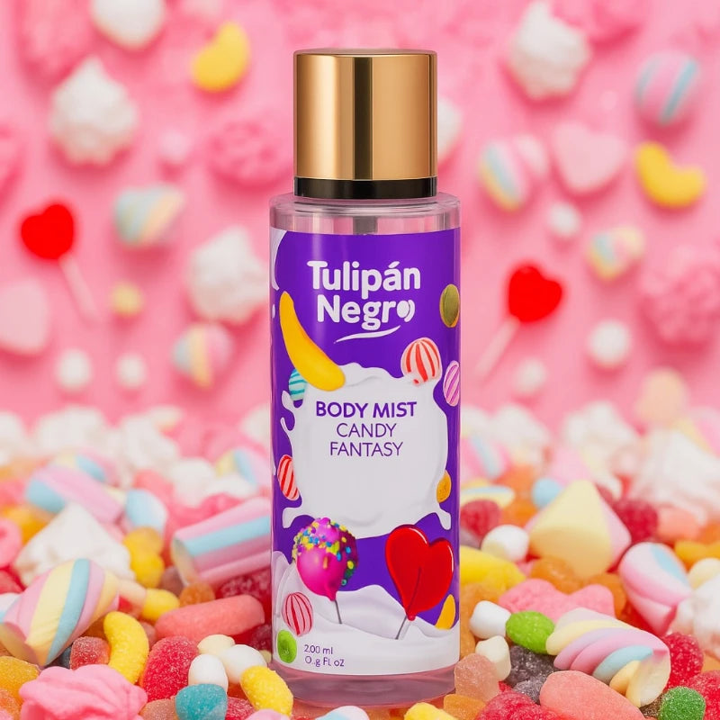 🍭Pack Duo Candy Fantasy – Tulipán Negro -Gel Douche 650 ml+brume parfumée 250 ml