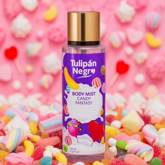 🍭Pack Duo Candy Fantasy – Tulipán Negro -Gel Douche 650 ml+brume parfumée 250 ml