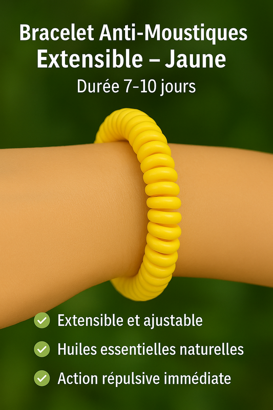 Bracelets Anti-Moustiques Extensibles – Jaune