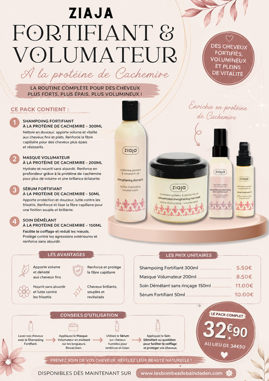 Routine Cheveux Fortifiant & Volumateur à la Protéine de Cachemire