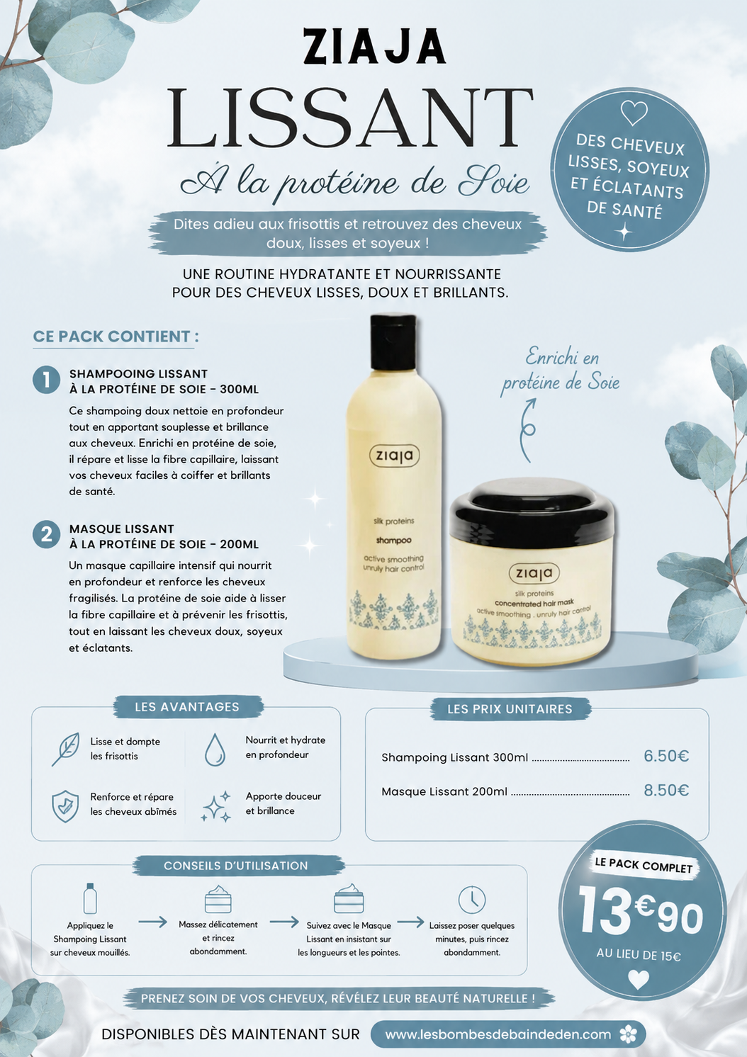 Routine Cheveux Lissant- Protéine de Soie
