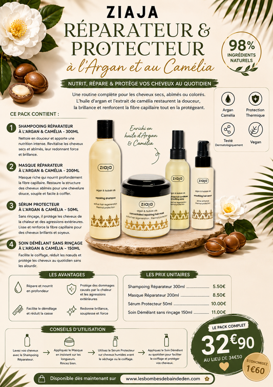 Routine Cheveux Réparateur & Protecteur à l'Argan et Camélia