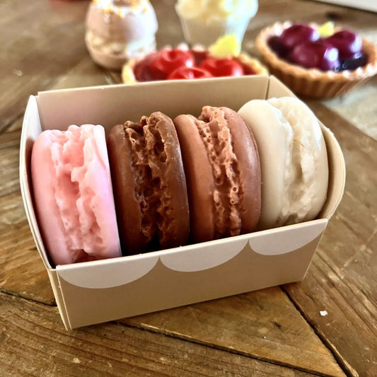 Box X4 Savon Macaron - Coco Caramel Chocolat et Framboise