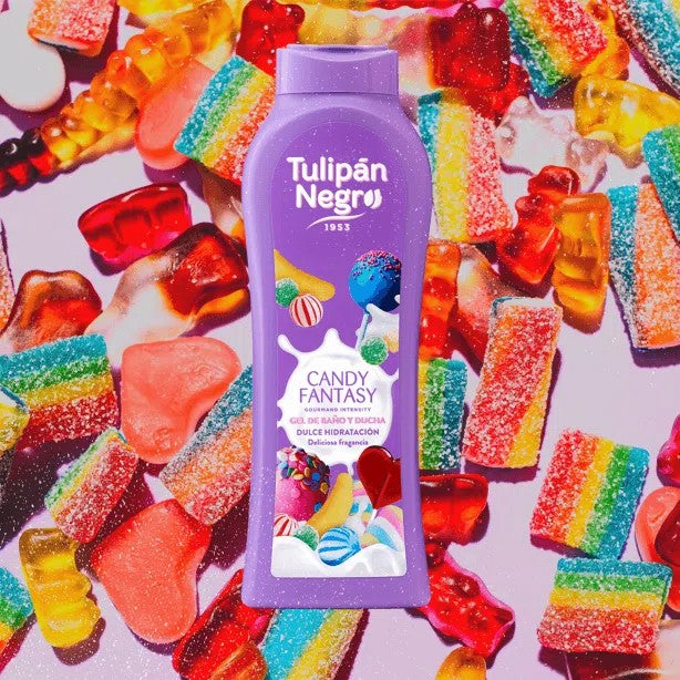 🍭Pack Duo Candy Fantasy – Tulipán Negro -Gel Douche 650 ml+brume parfumée 250 ml