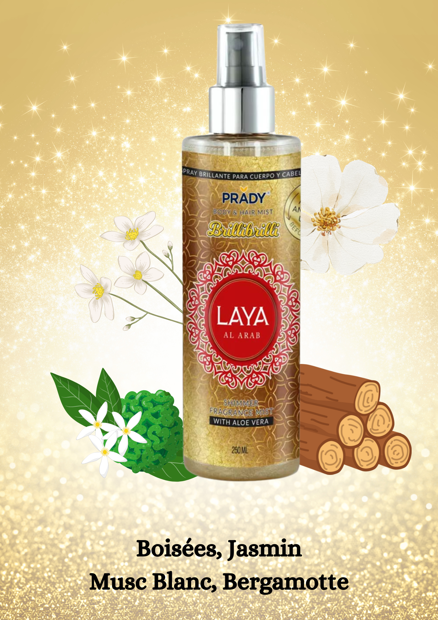 Brume Scintillante Corps & Cheveux – Laya Al Arab by Prady inspiration Ameerat Al Arab