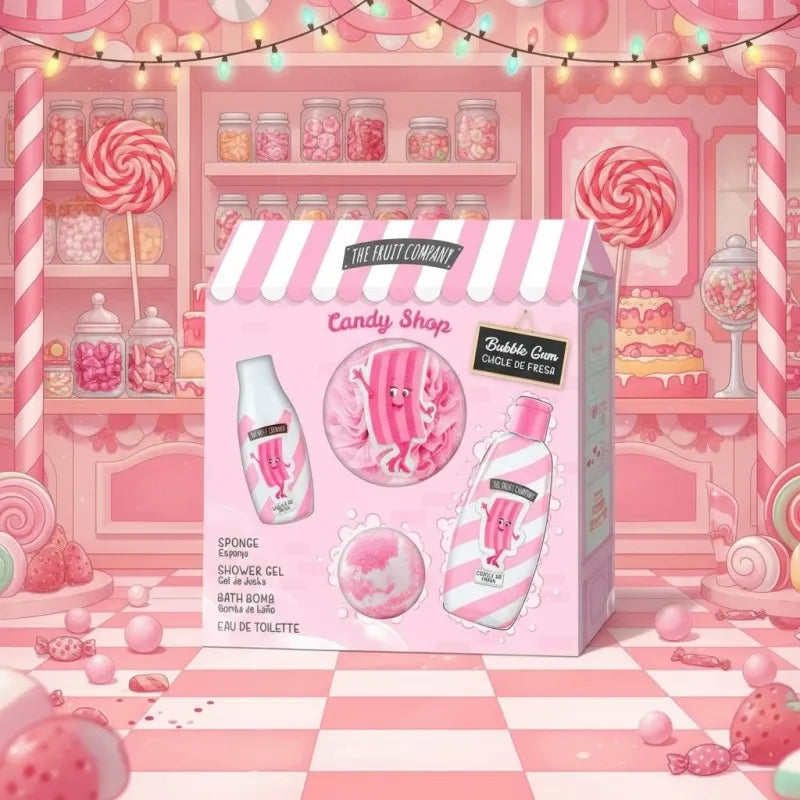 🍬 Coffret Bain 4 pièces Candy Shop – Bubble Gum | The Fruits Company