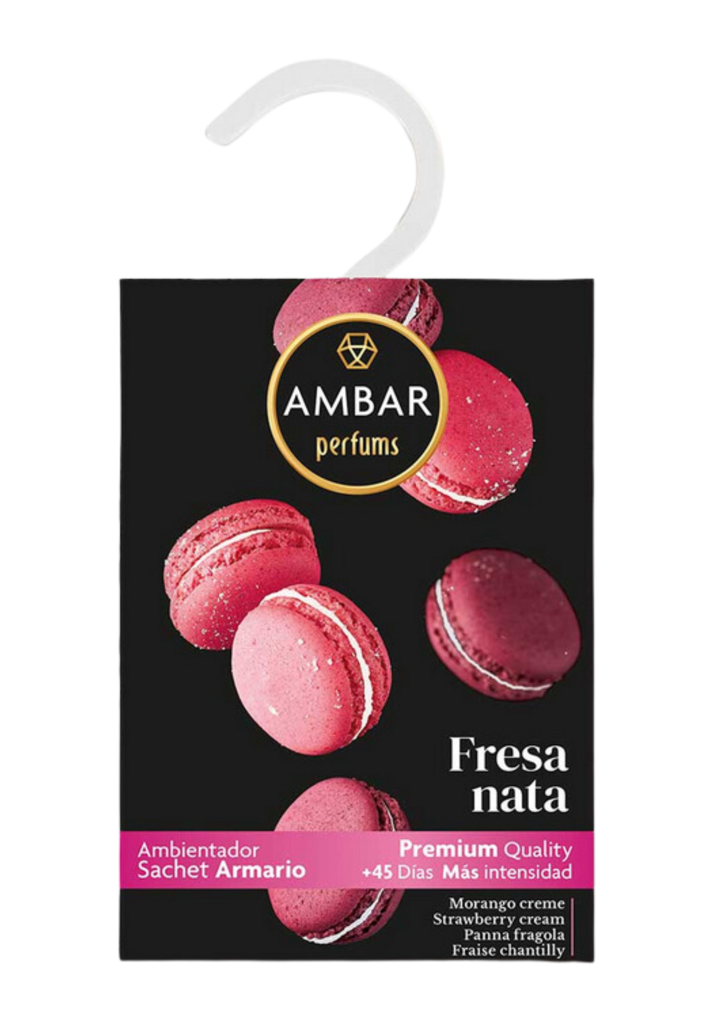 Sachet Désodorisant Armoire à Suspendre – Fraise Chantilly Macaron