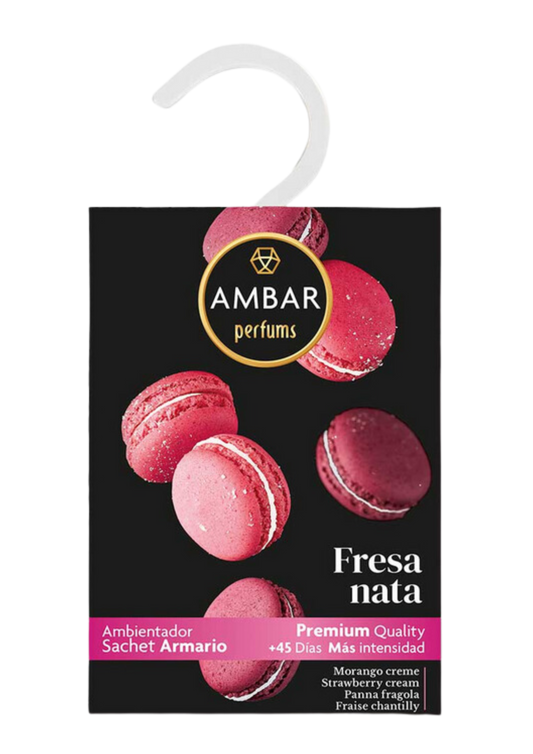 Sachet Désodorisant Armoire à Suspendre – Fraise Chantilly Macaron